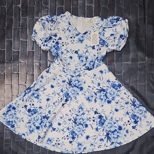 Francesca's Collections Blue Floral Kids Dress